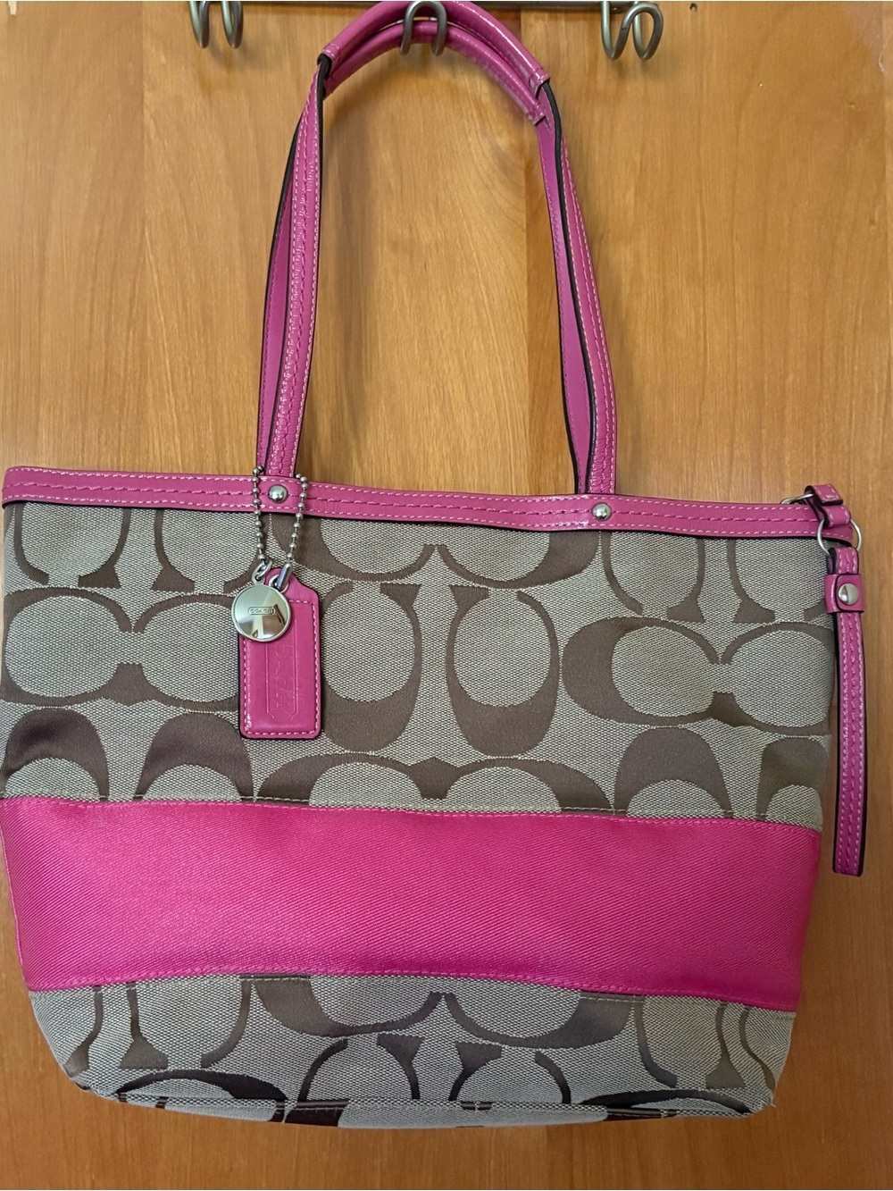 Coach Signature Stripe Tote Bag